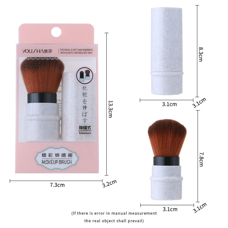 Yousha Custom Individual White Makeup Brush Abundant Bristles Telescopic Brush Label Other Plastic Brushes For Make Up Yc050