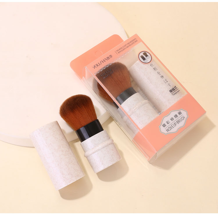 Yousha Custom Individual White Makeup Brush Abundant Bristles Telescopic Brush Label Other Plastic Brushes For Make Up Yc050