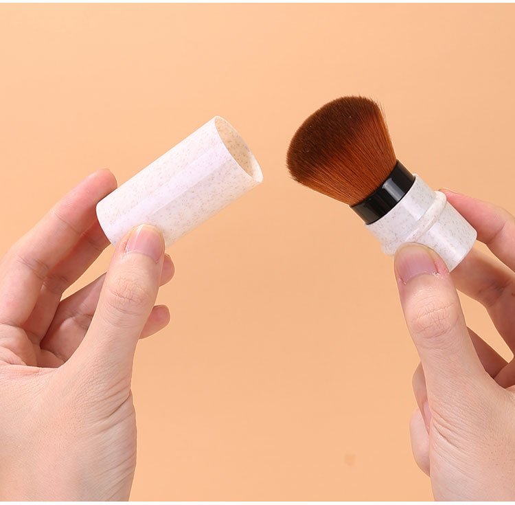 Yousha Custom Individual White Makeup Brush Abundant Bristles Telescopic Brush Label Other Plastic Brushes For Make Up Yc050