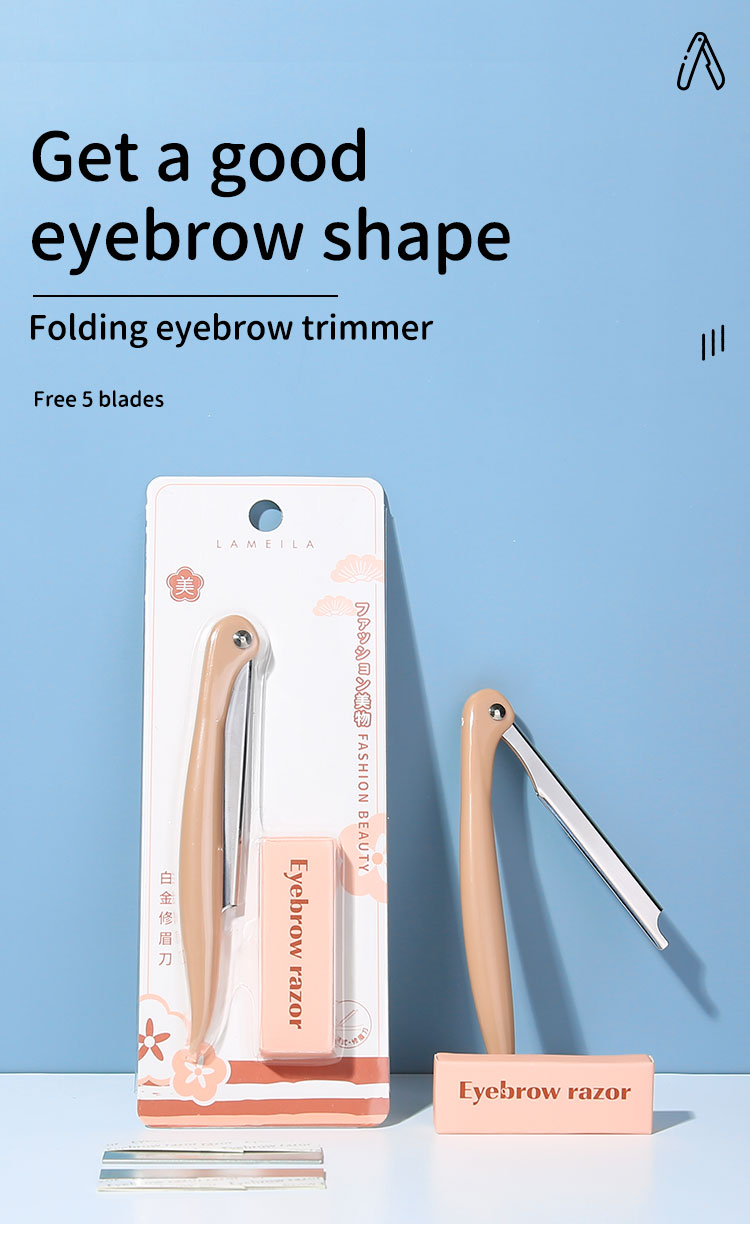 OEM Razors Makeup Facial Eyebrow Shaper 1in 5 blades Free Samples Folding Eyebrow Razor A0883