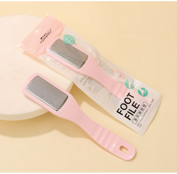 Lameila Pedicure Beauty Tools Curve Handle Foot File Callus Remover Tool Plastic Foot Care Tool Pink Private Label C0357