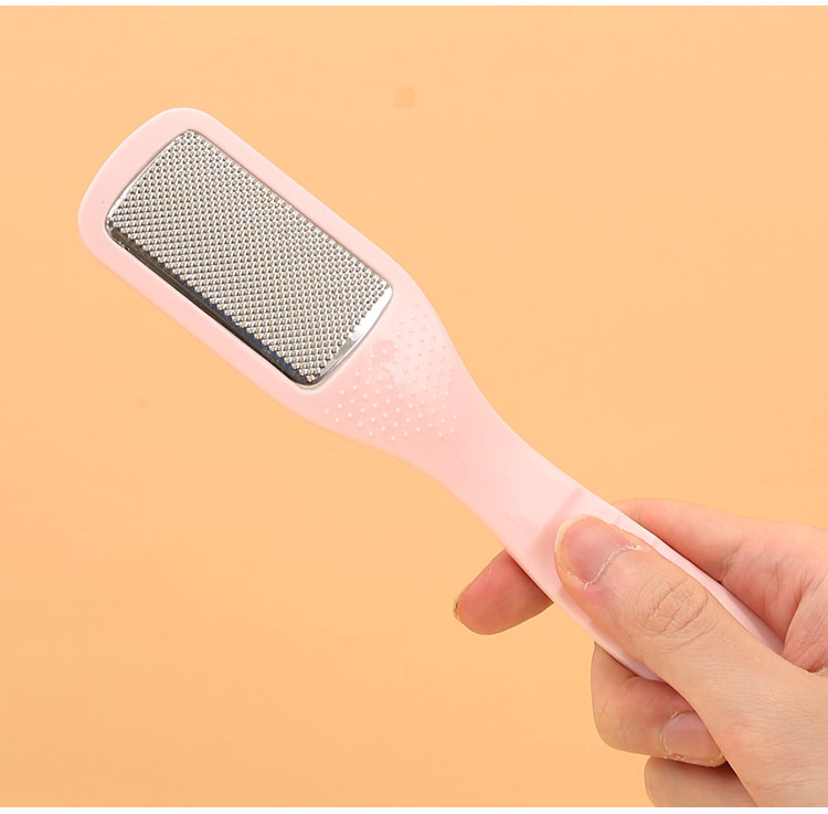 Lameila Pedicure Beauty Tools Curve Handle Foot File Callus Remover Tool Plastic Foot Care Tool Pink Private Label C0357