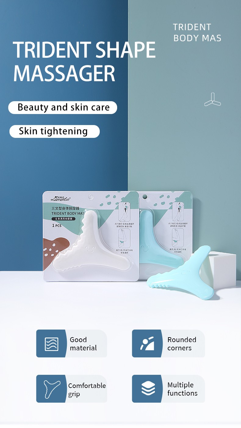 Lameila Custom Logo Body Massager Portable Relax Body Care Massage Product Triangle Shape Plastic Guasha Scraping Massager M1101