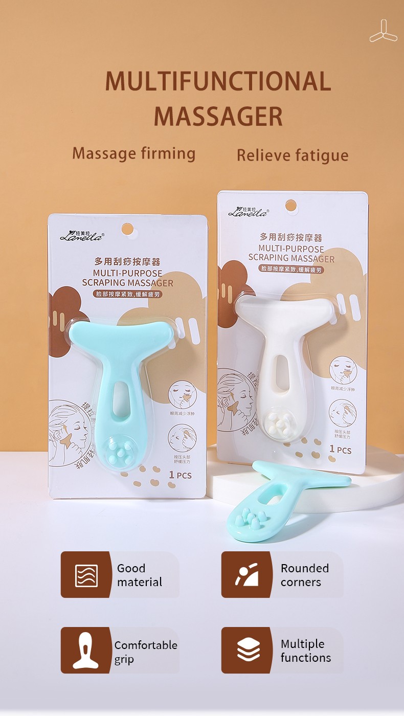 Lameila OEM Face Massager Face Lift Relax Heathly Scraping Massager Product Reusable Plastic Manual Body Guasha Massager M1102