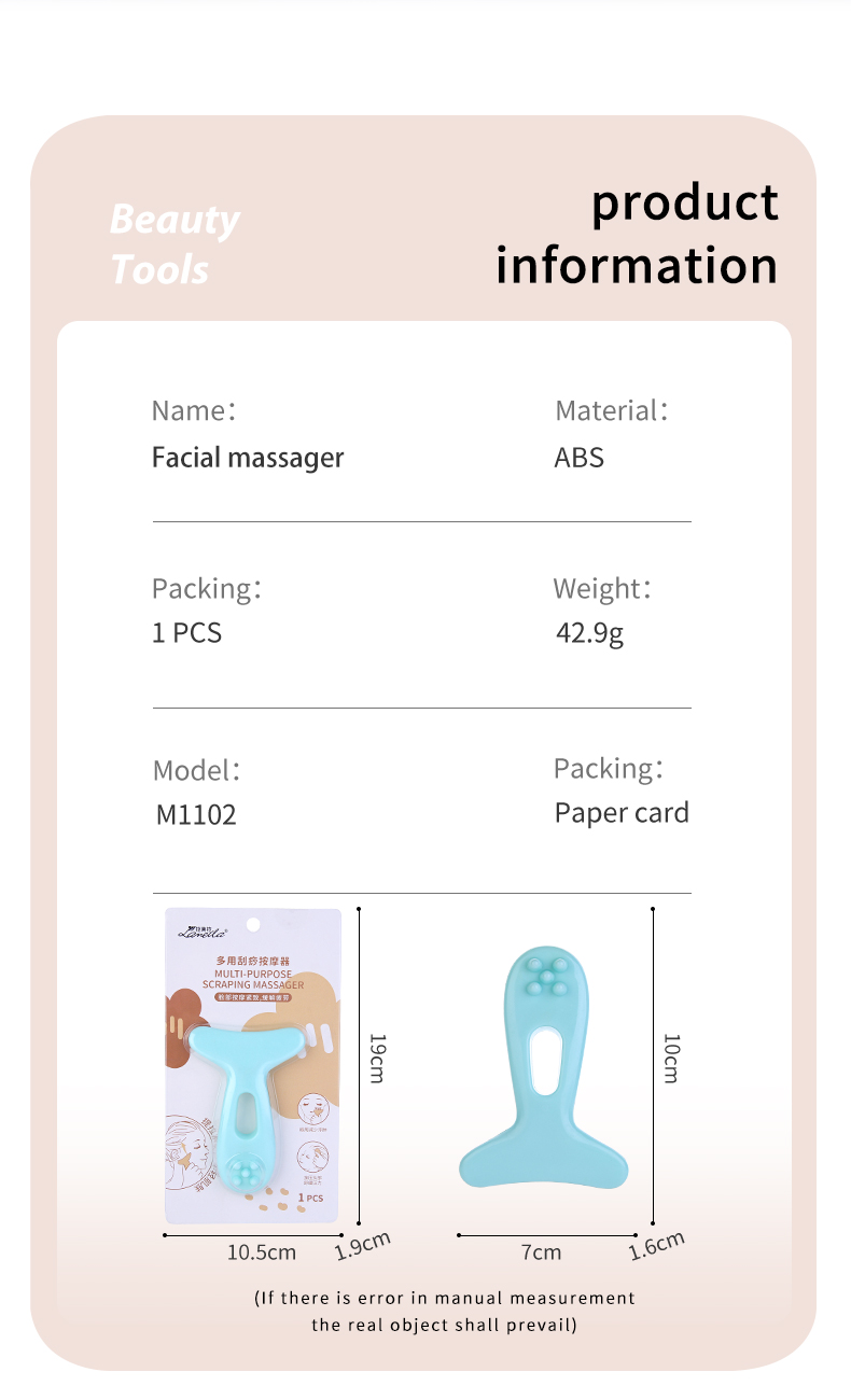 Lameila OEM Face Massager Face Lift Relax Heathly Scraping Massager Product Reusable Plastic Manual Body Guasha Massager M1102