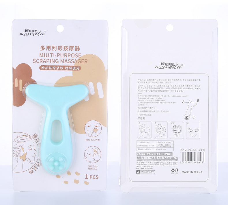 Lameila OEM Face Massager Face Lift Relax Heathly Scraping Massager Product Reusable Plastic Manual Body Guasha Massager M1102