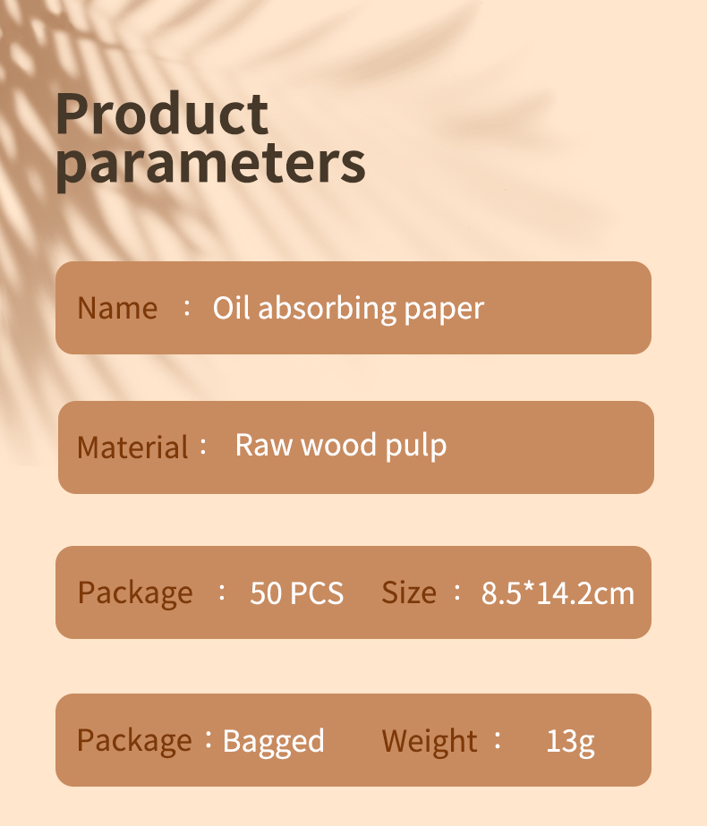 Lameila Personal Oil Absorbing Tissue Raw Wood Pulp Face Blotting Paper Blue Color 50pcs Facial Oil Blotting Makeup Paper A590-A611