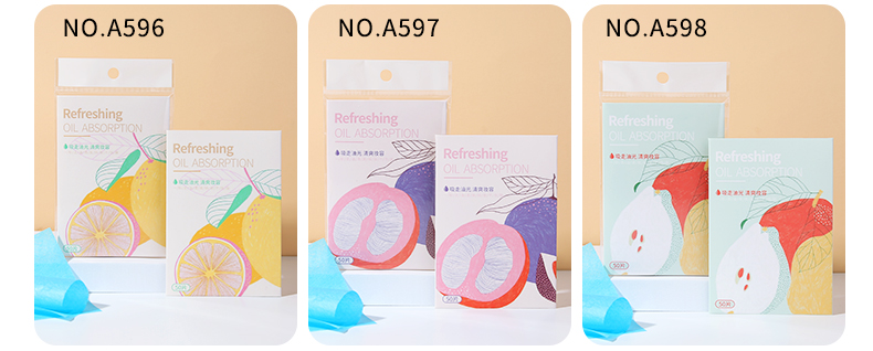 Lameila Personal Oil Absorbing Tissue Raw Wood Pulp Face Blotting Paper Blue Color 50pcs Facial Oil Blotting Makeup Paper A590-A611