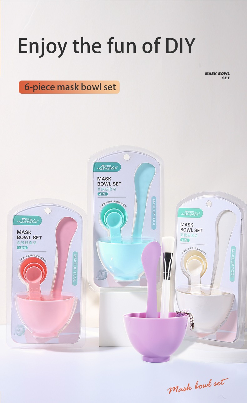Lameila OEM 6 In 1 Facial Beauty Bowl DIY Facial Face Mask Mixing Bowl Set With Mask 9064