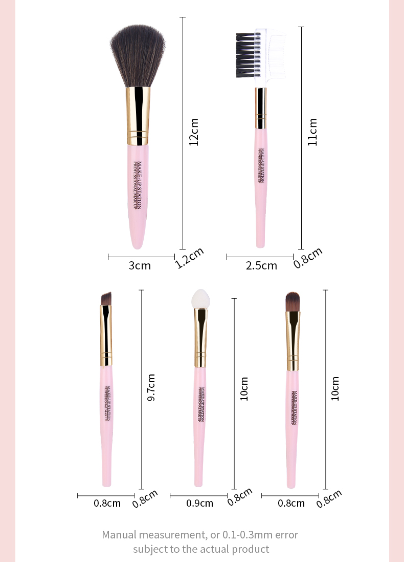 Lameila Ladies All Day Pink Beauty Makeup Tool Soft Women Face Cosmetic 5pcs Makeup Brush Set Makeup Brushes L0964