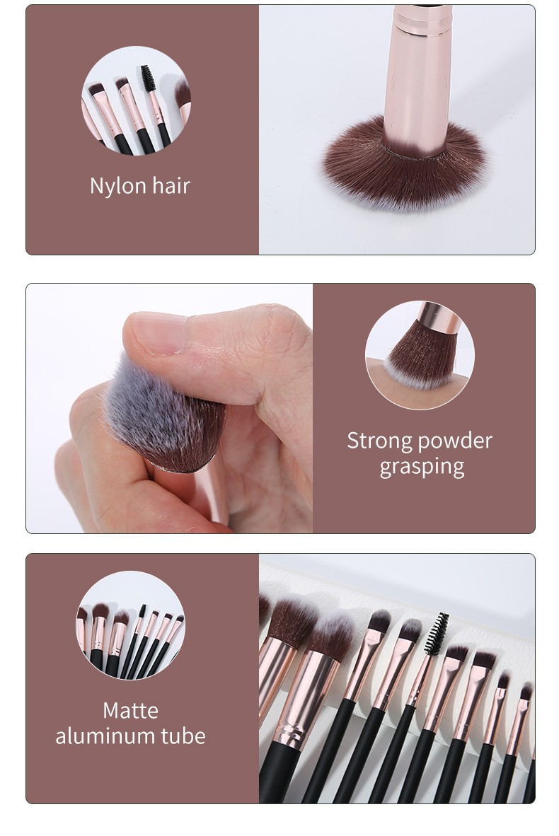 Guangzhou New Complete Cosmetics Tools Face Beauty Product Women Makeup Blending Brush Female Black Handle Makeup Brush Set