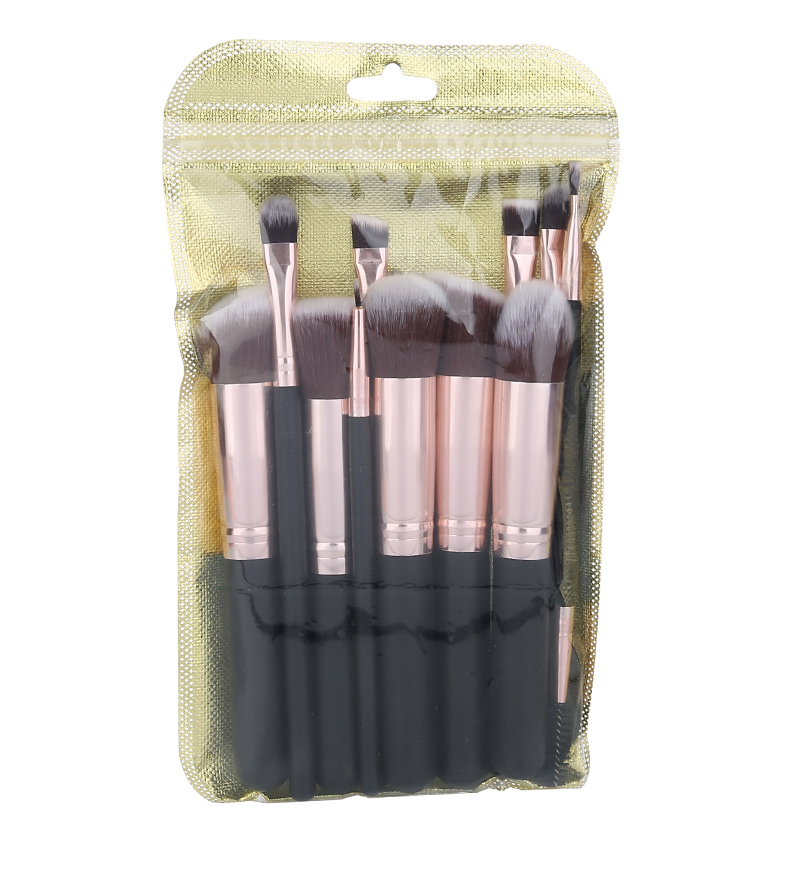 Guangzhou New Complete Cosmetics Tools Face Beauty Product Women Makeup Blending Brush Female Black Handle Makeup Brush Set