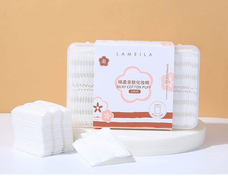 Lameila wholesale oem face cleansing pad non woven 100pcs box private label beauty care makeup remover facial cotton pads B164