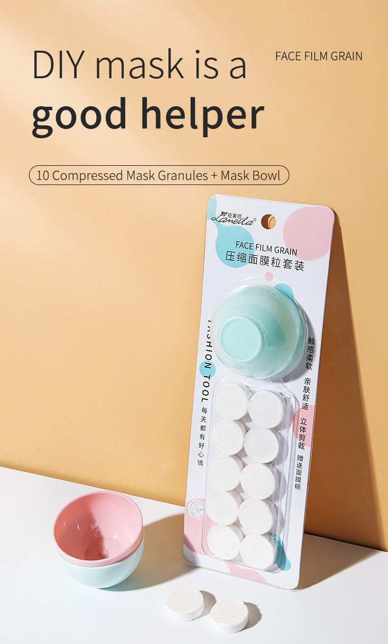 Lameila Wholesale Small Makeup Tools Female Compressed Mask Sheet Women 10pcs Compressed Facial Mask Combination Mask Bowl D0913
