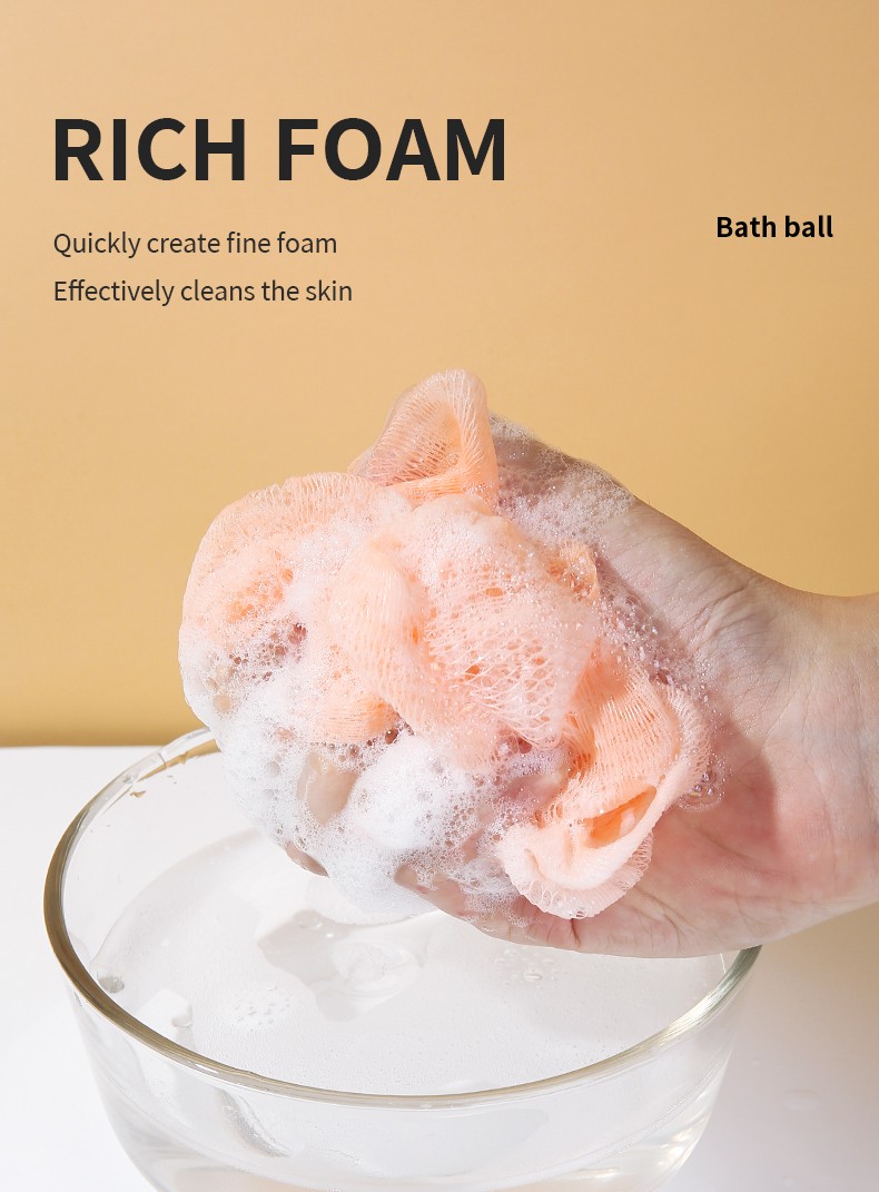 Custom Natural Loofah Bath Sponge Body Scrubber Mesh Shower Bath Balls Sponge for Exfoliating 1pc C047