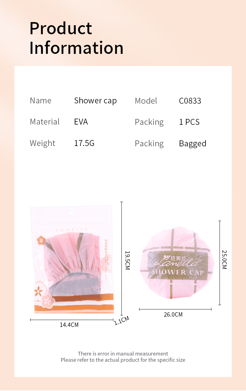 Lameila adult shower cap waterproof and smokeproof hood waterproof bathing cap Oil Proof waterproof material EVA C0833