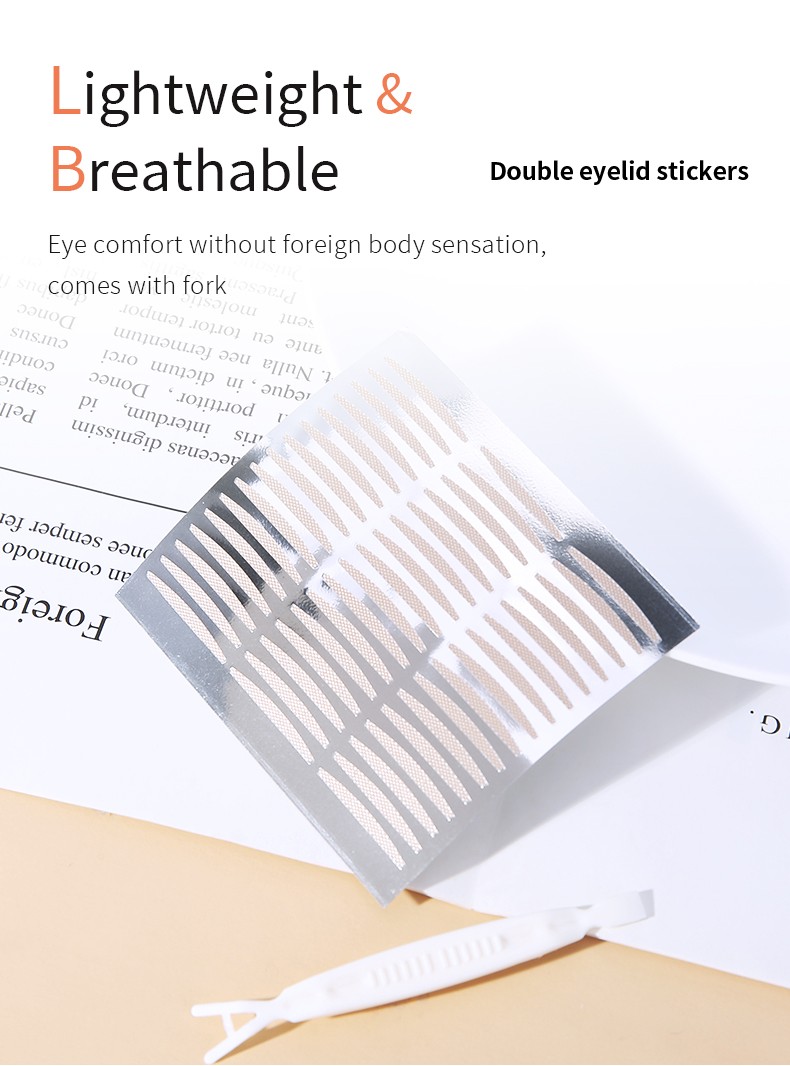 Lameila Double Eyelid Stickers 120pairs With Fork Makeup Tools Natural Invisible Bigeye Waterproof Lace Eyelid Tape A461