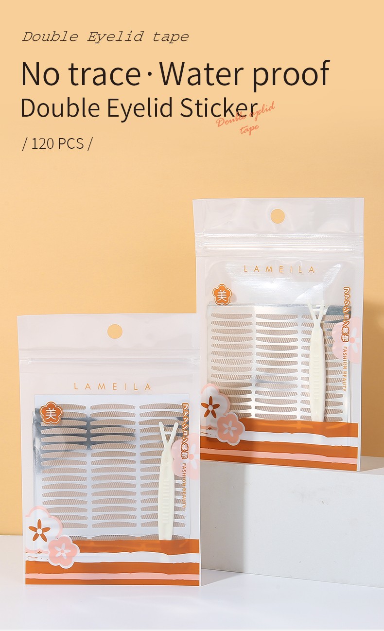 Lameila Wholesale Eye Beauty Tools 120pairs Natural Invisible Waterproof Lace Double Eyelid Tape Stickers A461