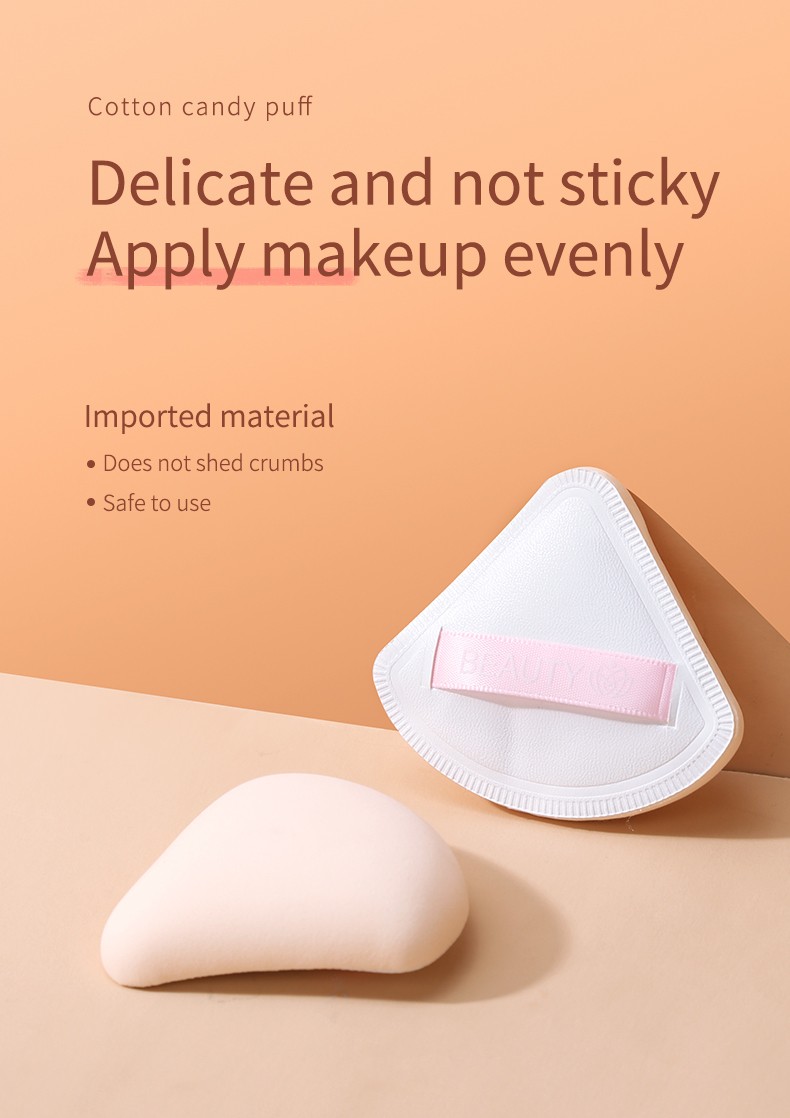 LMLTOP Wholesale Cute Pink Boxed Makeup Sponge Puff Woman 2pcs Set Triangle Shape Latex Free Cosmetic Puff For Female Sy1001