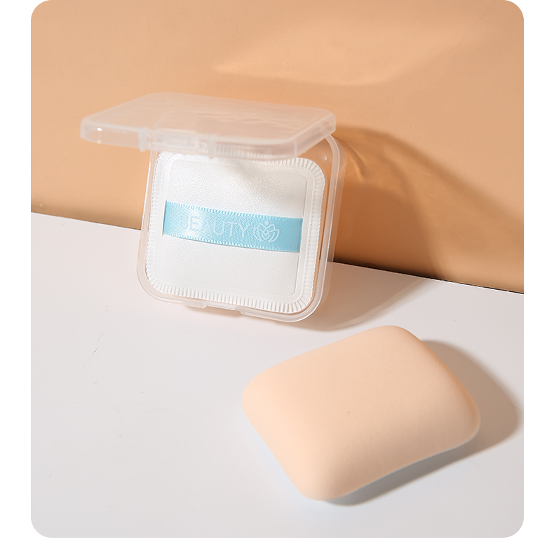 Lmltop Wholesale Female Liquid Foundation Sponge Powder Puff Boxed Woman 2pcs Set Latex Free Soft Square Cosmetic Puff Sy1014