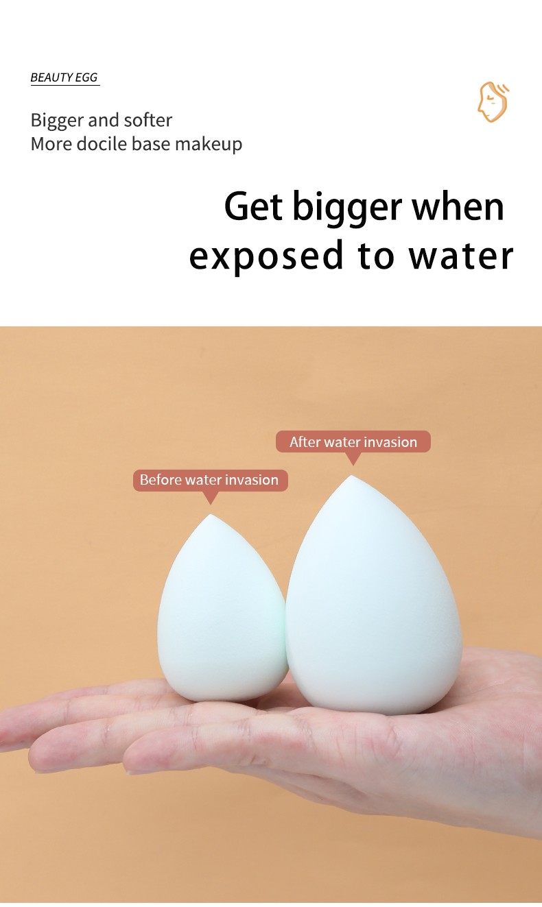 Lameila Portable Makeup Tools 2pcs Beauty Egg Waterdrop Shape Latex Free Small Makeup Blending Sponge Cosmetic Blender A79956