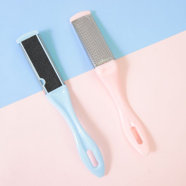 Lameila Stainless Steel Pink Cyan Foot Pedicure Tool Curve Handle Safe Remove Dead Skin And Calluses Foot File C0302