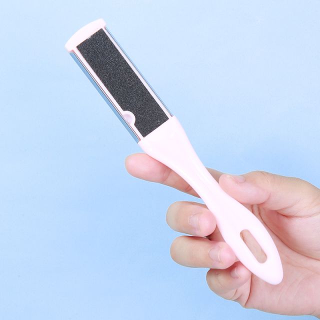 Lameila Stainless Steel Pink Cyan Foot Pedicure Tool Curve Handle Safe Remove Dead Skin And Calluses Foot File C0302