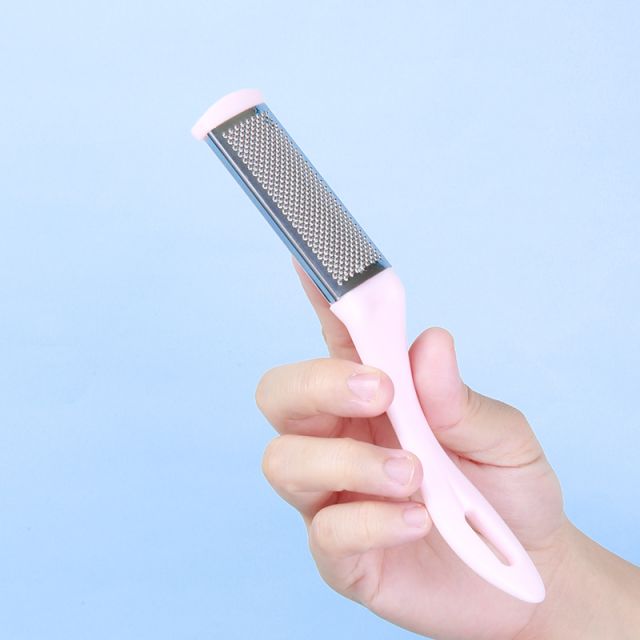 Lameila Stainless Steel Pink Cyan Foot Pedicure Tool Curve Handle Safe Remove Dead Skin And Calluses Foot File C0302