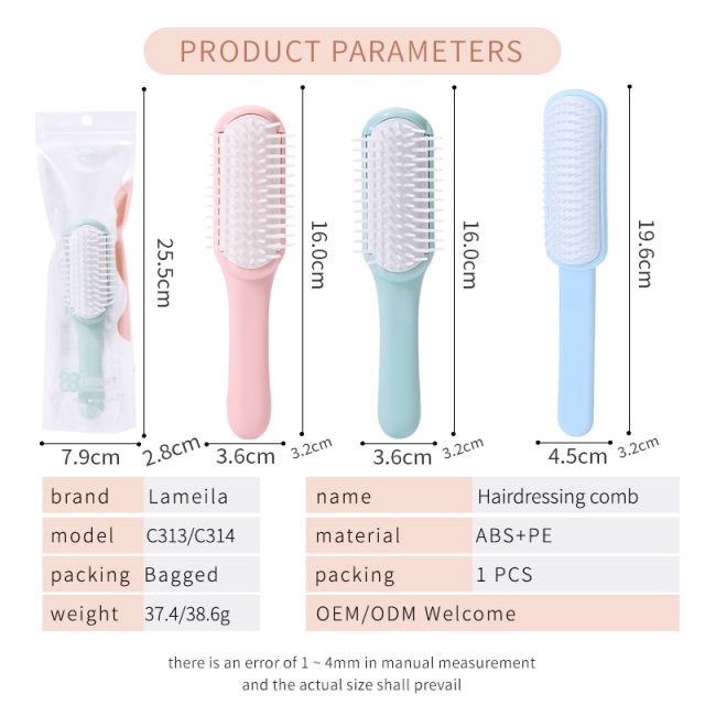 Lameila Newest Hairdressing Tool Smooth Out Frizz Tool Long Handle One Plastic Abs Massage Straight Comb Hair Brush C313/C314