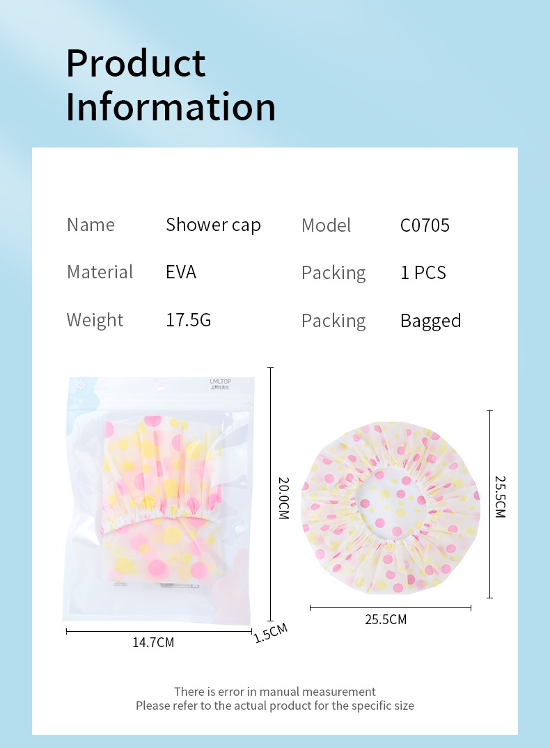 Lameila Factory Wholesale Bath Product EVA Reusable Waterproof Shower Cap for Women Oil Bath Cap Private Label C0705