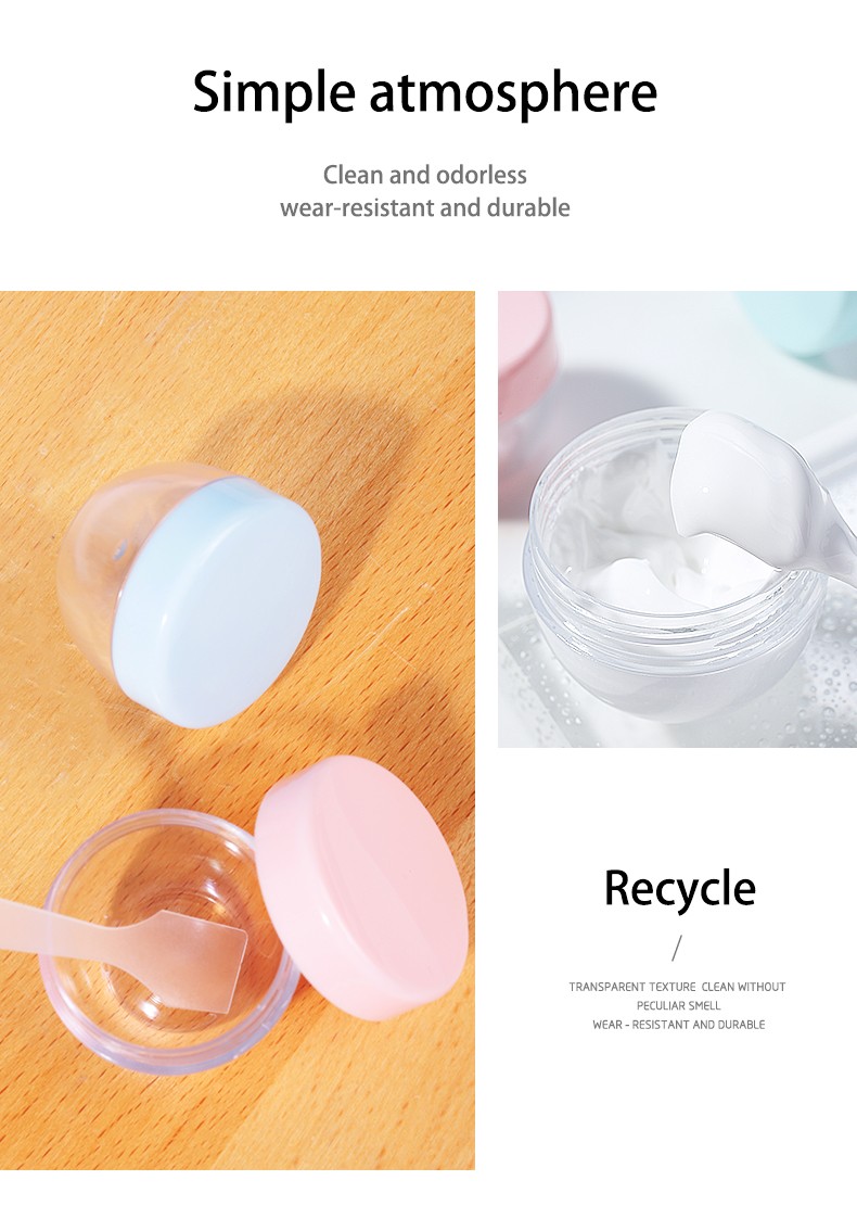 25g 2pcs Travel Size Empty Bottle Plastic Cosmetic Jar Face Cream Jars Bottle Containers with Mini Stapula LA1027