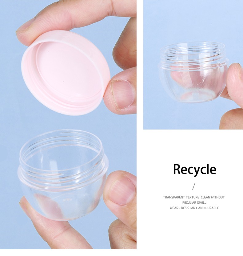 25g 2pcs Travel Size Empty Bottle Plastic Cosmetic Jar Face Cream Jars Bottle Containers with Mini Stapula LA1027