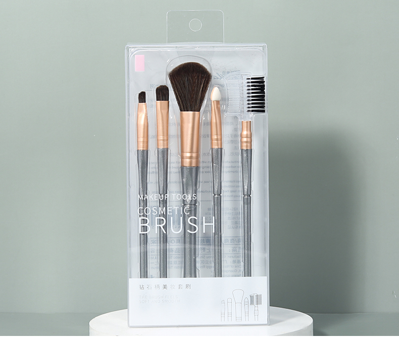 Cosmetic Tool Wholesale Makeup Brush Set 5pcs Luxury Private Label Blush Eye Shadow Powder Brush Kit Vegan L0963