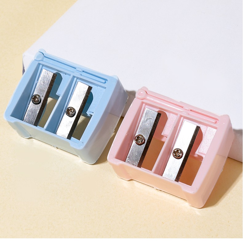 Durable makeup tools cosmetic plastic eyebrow pencil sharpener with 2 different hole 33