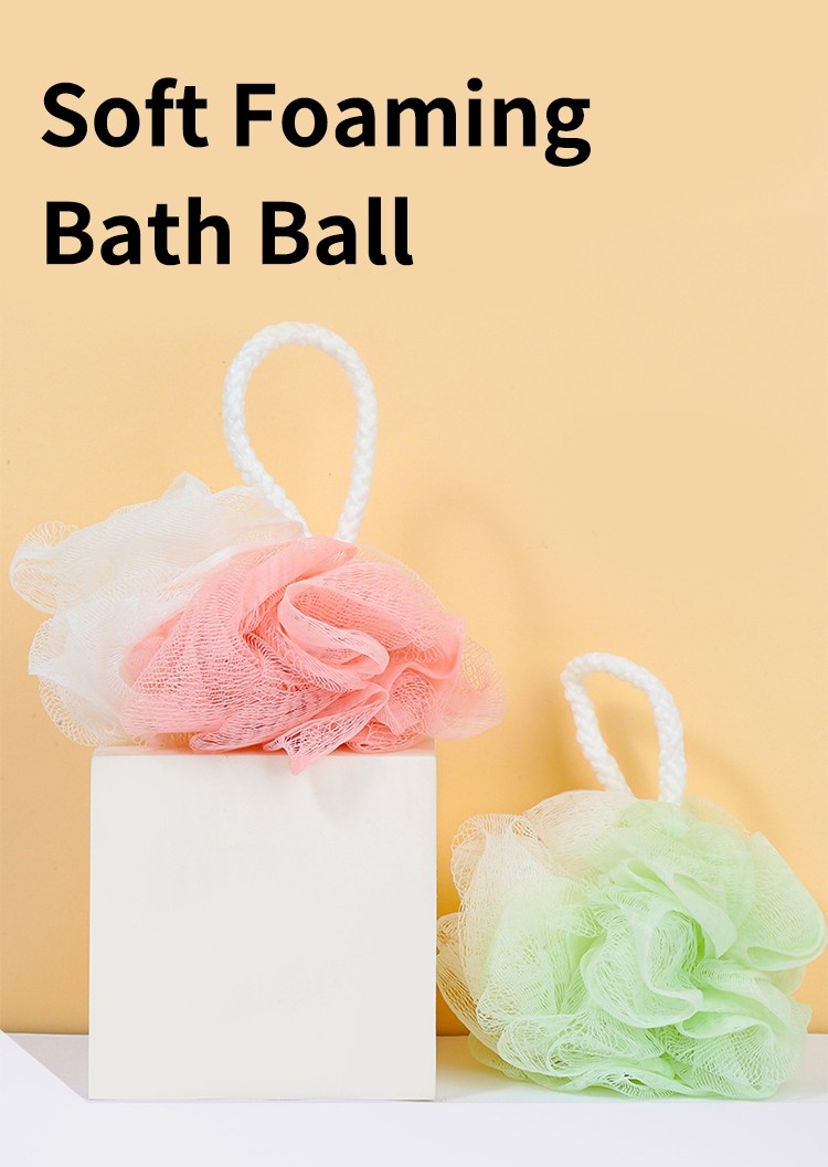 Nature Large Body Bath Ball Scrubber Exfoliator Skin Luxury Shower Loofah Mesh Sponge Pouf PE Mesh Bath Sponge 1pc C053