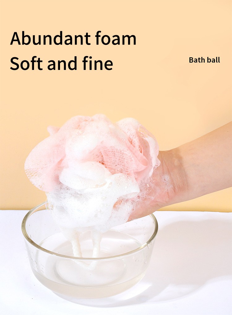 Nature Large Body Bath Ball Scrubber Exfoliator Skin Luxury Shower Loofah Mesh Sponge Pouf PE Mesh Bath Sponge 1pc C053