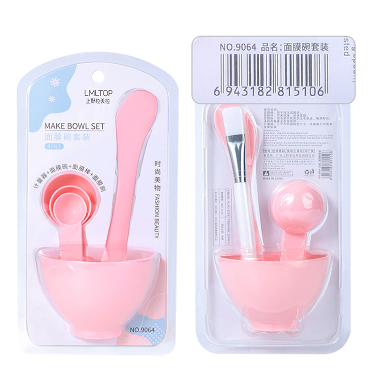 Lameila Manufacturer Wholesale Cosmetic Face Mask Applicator Brush Spatula Mask Mixing Bowl With Measuring Spoon 6 In 1set 9064