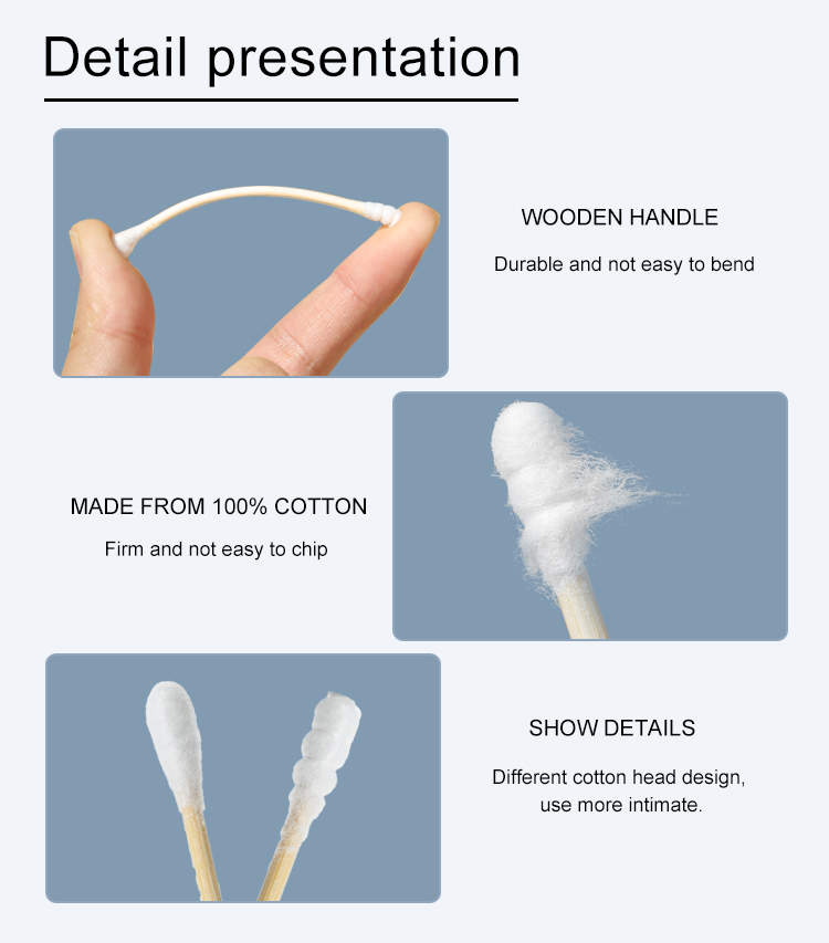 LMLTOP Hot Sale Face Care Makeup Tools High Quality 200pcs Double-ended Cotton Swab Ear Cleaning Paper Stick Cotton B0129