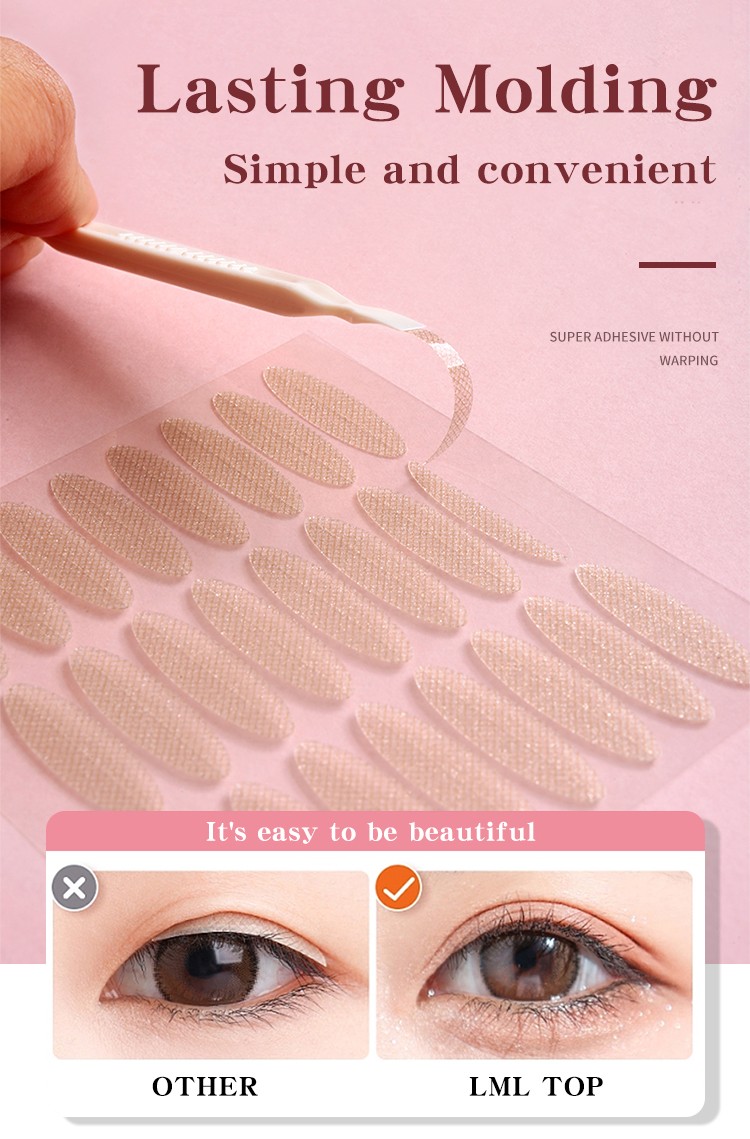 LMLTOP Beauty Tools Cosmetics Makeups Waterproof Double Eyelid Tape Natural Skin Invisible Traceless Sticker With Glitter A492