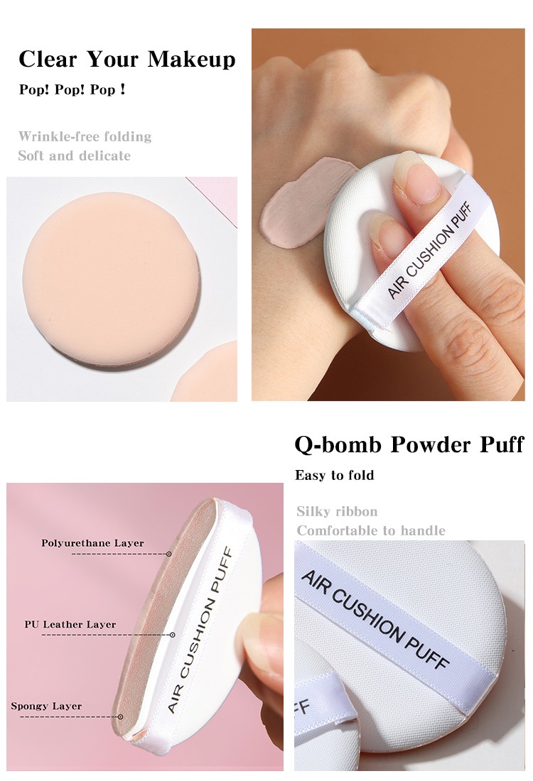 LMLTOP OEM Wholesale 2pcs Non-Latex Air Cushion Puff High Quality Makeup Sponge Foundation Powder Puff Private Label A80267