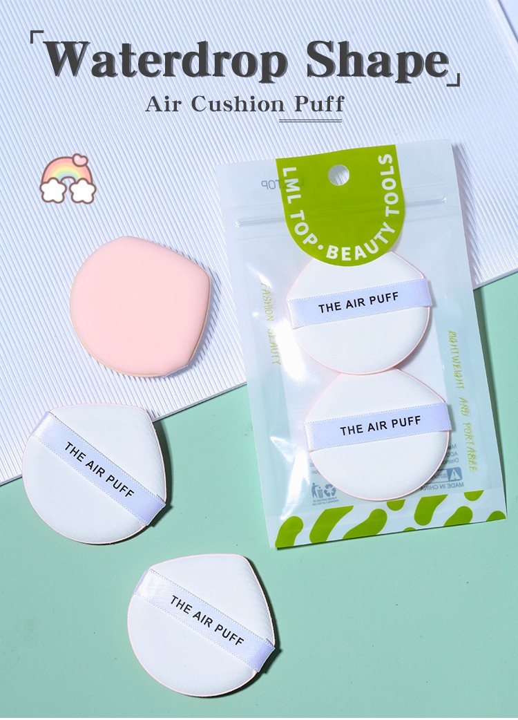 LMLTOP OEM Hot Sale 2pcs Non-Latex Air Cushion Puff Foundation Powder Puff High Quality Makeup Sponge Private Label A80268