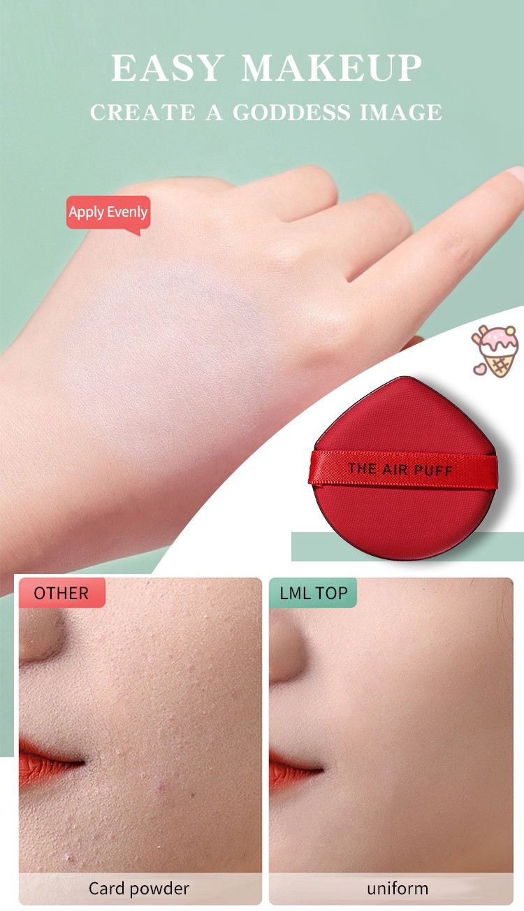 LMLTOP OEM Hot Sale 2pcs Non-Latex Air Cushion Puff Foundation Powder Puff High Quality Makeup Sponge Private Label A80268