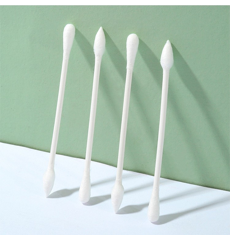 LMLTOP 100pcs Pointed Head Ear Cotton Swabs Eco Friendly Round Double head Soft Cotton Buds Paper Stick Cotton Buds A654