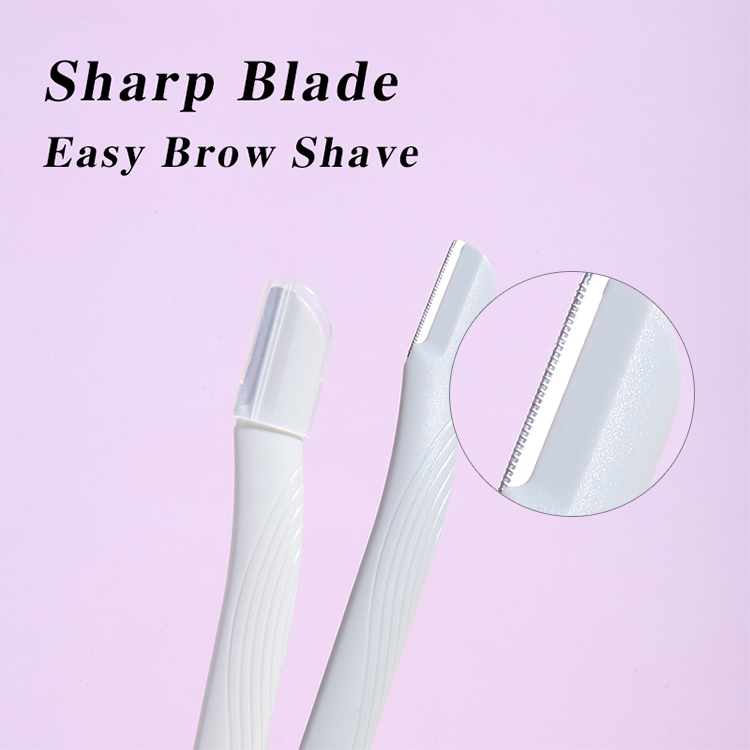 LMLTOP 2pcs Non-Slip Handle Eyebrow Shaver Stainless Steel Blade Eyebrow Razor And Facial Razor Eyebrow Trimmer For Women A993