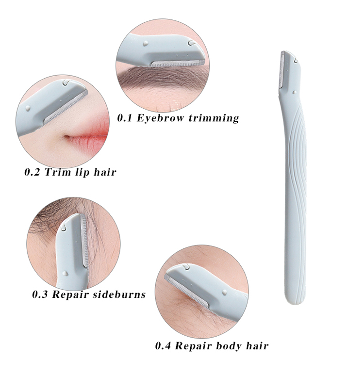 LMLTOP 2pcs Non-Slip Handle Eyebrow Shaver Stainless Steel Blade Eyebrow Razor And Facial Razor Eyebrow Trimmer For Women A993