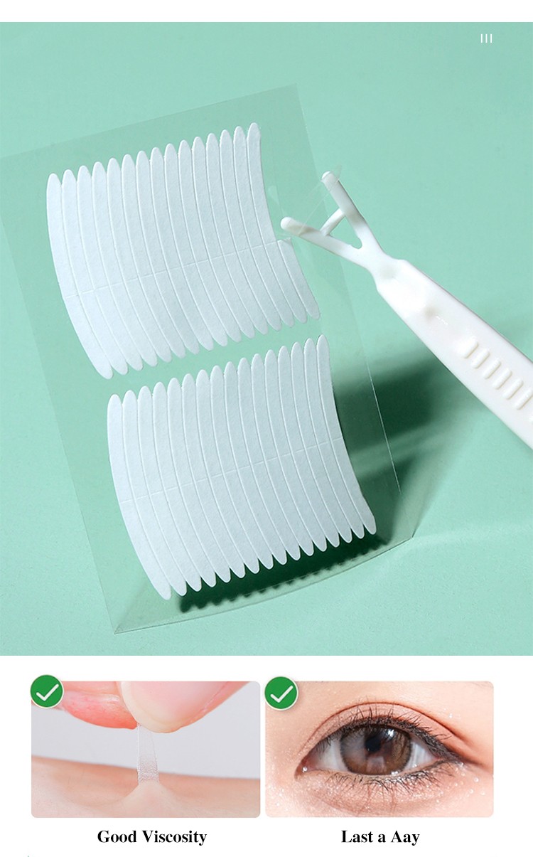 LMLTOP 80pcs Beauty Tool Natural Skin Color Double Eyelid Tape Lace Eyelid Tape Invisible Two-Sided Paste Eyelid Sticker A1049