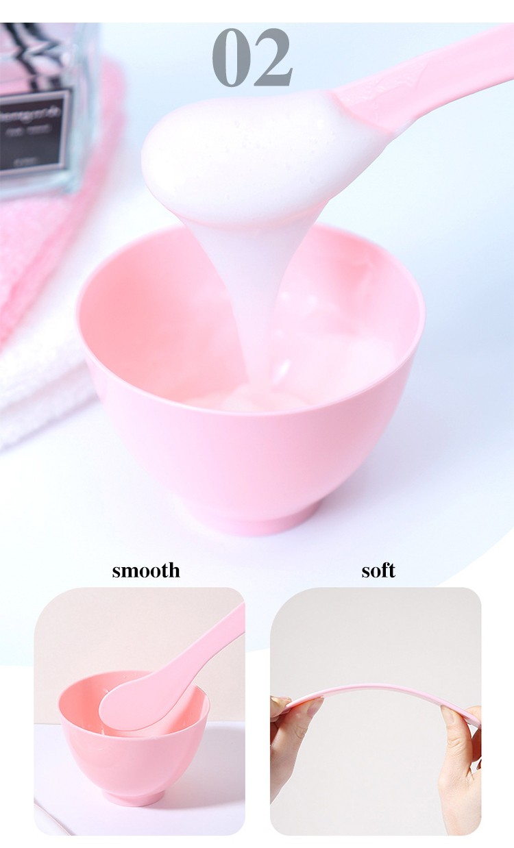 LMLTOP 4 In 1 Beauty Skin Care Diy Face Mask Skin Care Mask Bowl Set Spoon Spatula Face Masking Brush And Bowl D0896