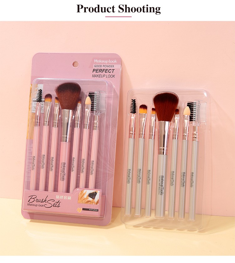 LMLTOP 7pcs Professional Lip Eye Make Up Cosmetic Brush Set Makeup Brush Set High Quality Custom Logo Private Label L0976