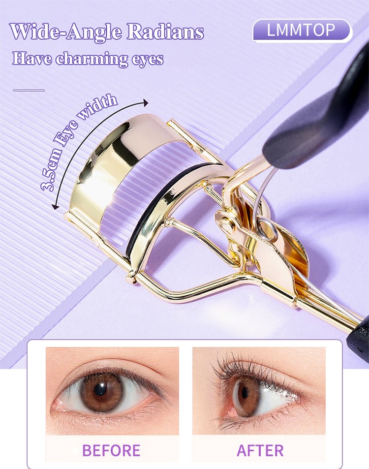 LMLTOP OEM 1pcs Beauty Tools Stainless Steel Gold Eyelash Curler High Quality Curling Eyelashes Private Label SY519