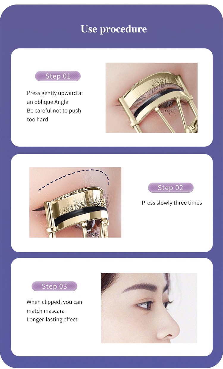 LMLTOP OEM 1pcs Beauty Tools Stainless Steel Gold Eyelash Curler High Quality Curling Eyelashes Private Label SY519